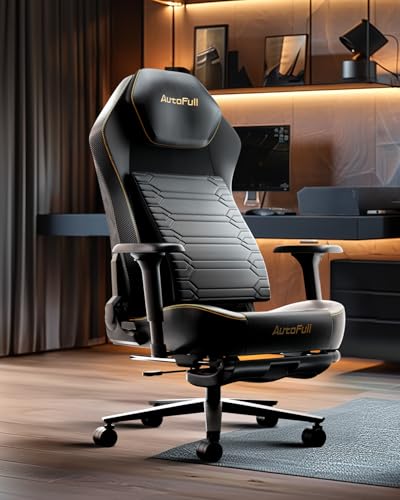 Chaise Gaming AutoFull M5 Ergonomique avec Repose-Pieds et Accoudoirs 4D Noir