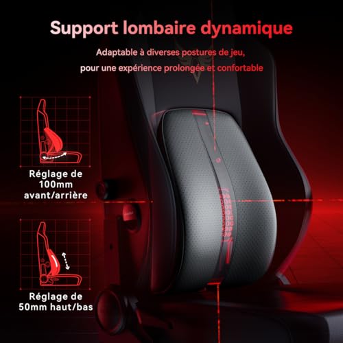 Chaise Gaming AutoFull M6 Ergonomique avec Chauffage et Repose-Pieds Réglable