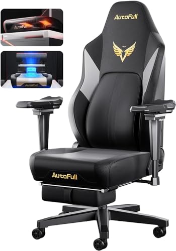 Chaise Gaming AutoFull M6 Ergonomique avec Chauffage et Repose-Pieds Réglable