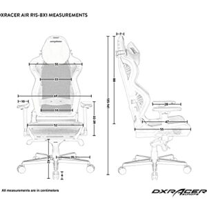 Chaise Gaming DXRacer Air R1S – Maille, Blanc-Rouge-Noir-Gris, Jusqu’à 2m