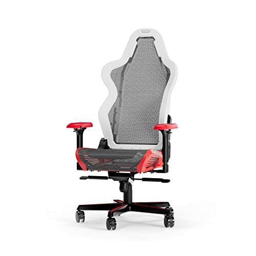 Chaise Gaming DXRacer Air R1S – Maille, Blanc-Rouge-Noir-Gris, Jusqu’à 2m