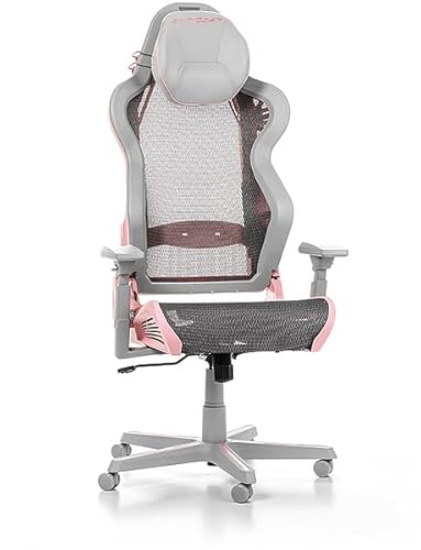 Chaise Gaming DXRacer Air R1S – Nylon Gris-Rose pour Joueurs jusqu’à 2m