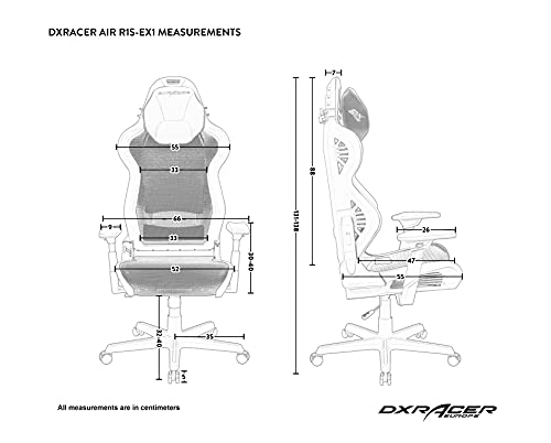 Chaise Gaming DXRacer Air R1S – Nylon Gris-Rose pour Joueurs jusqu’à 2m