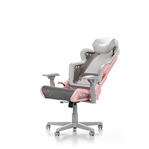 Chaise Gaming DXRacer Air R1S – Nylon Gris-Rose pour Joueurs jusqu’à 2m