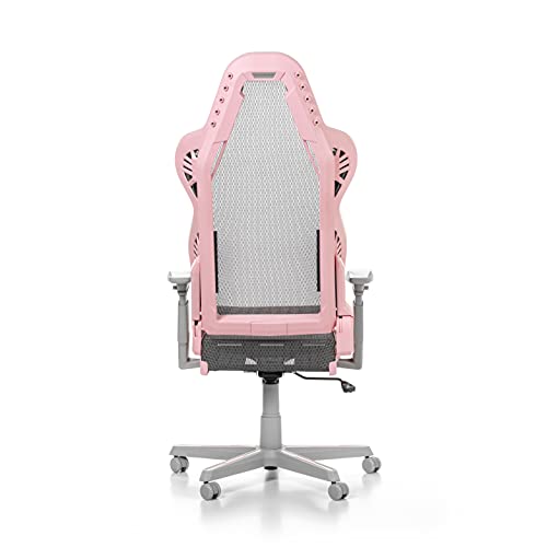 Chaise Gaming DXRacer Air R1S – Nylon Gris-Rose pour Joueurs jusqu’à 2m