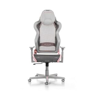 Chaise Gaming DXRacer Air R1S – Nylon Gris-Rose pour Joueurs jusqu’à 2m