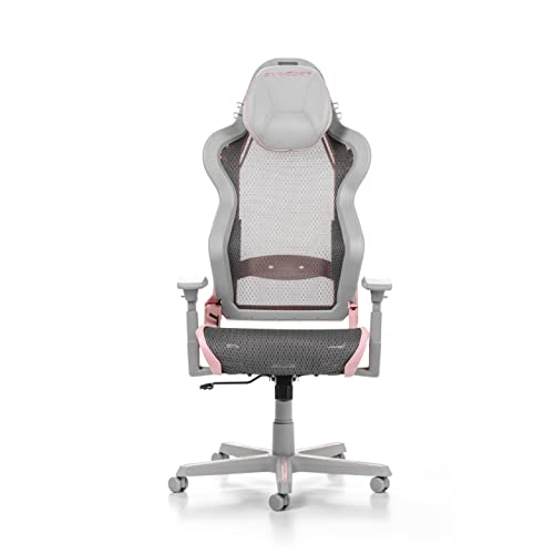 Chaise Gaming DXRacer Air R1S – Nylon Gris-Rose pour Joueurs jusqu’à 2m