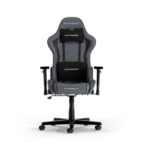 Chaise Gaming DXRacer FORMULA L Gris & Noir en PVC Cuir Original