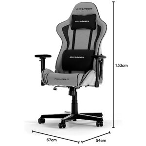Chaise Gaming DXRacer FORMULA L Gris & Noir en PVC Cuir Original