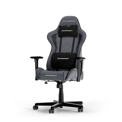 Chaise Gaming DXRacer FORMULA L Gris & Noir en PVC Cuir Original
