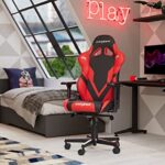 Chaise Gaming DXRacer Gladiator G001 Noir-Rouge, Simili Cuir, Jusqu'à 2m