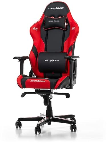 Chaise Gaming DXRacer Gladiator G001 Noir-Rouge, Simili Cuir, Jusqu’à 2m