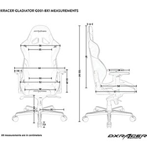 Chaise Gaming DXRacer Gladiator G001 Noir-Rouge, Simili Cuir, Jusqu’à 2m