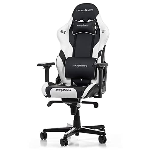 Chaise Gaming DXRacer Gladiator G001 Simili Cuir Noir-Blanc jusqu’à 2m