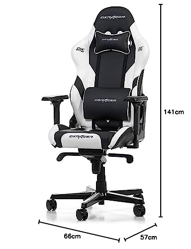 Chaise Gaming DXRacer Gladiator G001 Simili Cuir Noir-Blanc jusqu’à 2m
