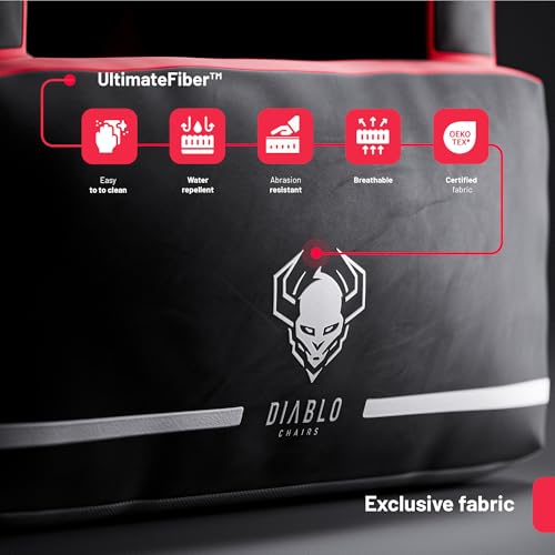 Chaise Gaming Diablo Bager Tissu Gonflable avec Pompe et Coussins Réglables