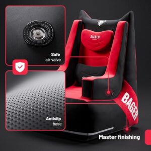 Chaise Gaming Diablo Bager Tissu Gonflable avec Pompe et Coussins Réglables