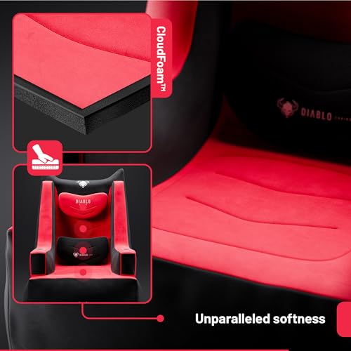 Chaise Gaming Diablo Bager Tissu Gonflable avec Pompe et Coussins Réglables