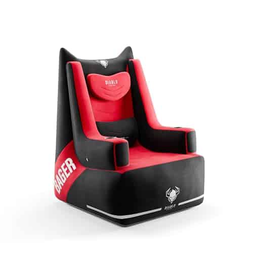Chaise Gaming Diablo Bager Tissu Gonflable avec Pompe et Coussins Réglables
