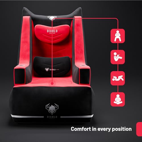 Chaise Gaming Diablo Bager Tissu Gonflable avec Pompe et Coussins Réglables