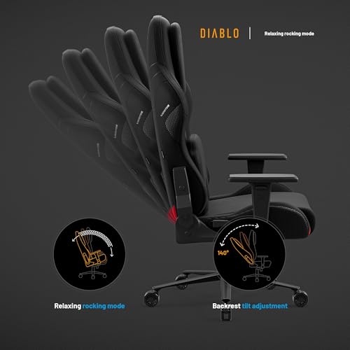 Chaise Gaming Diablo X.One Prime – Siège PC Haut de Gamme Noir