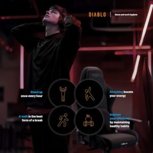 Chaise Gaming Diablo X.One Prime – Siège PC Haut de Gamme Noir