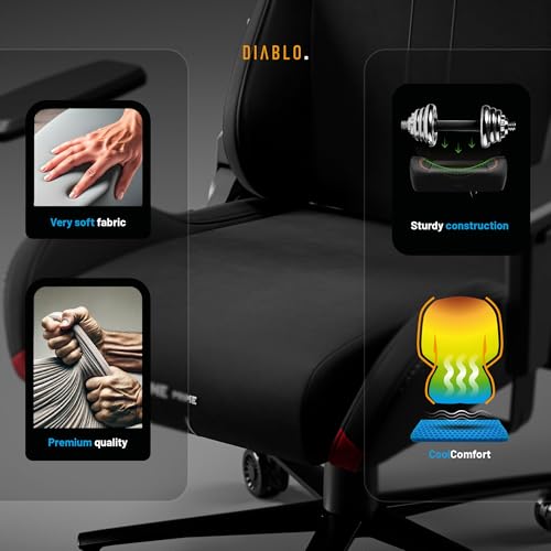 Chaise Gaming Diablo X.One Prime – Siège PC Haut de Gamme Noir