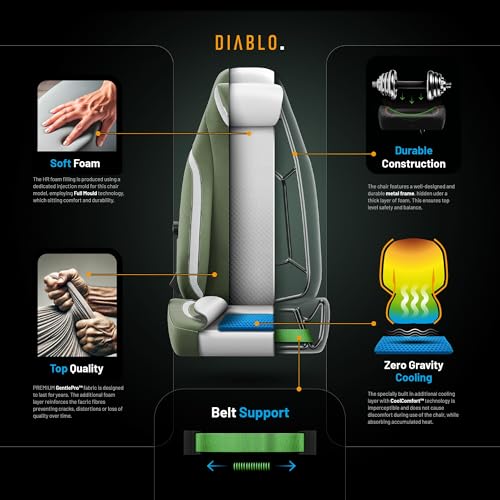 Chaise Gaming Diablo X.Eye Prime : Siège PC avec Accoudoirs 4D et Soutien Lombaire