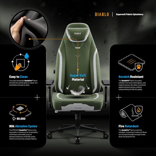 Chaise Gaming Diablo X.Eye Prime : Siège PC avec Accoudoirs 4D et Soutien Lombaire