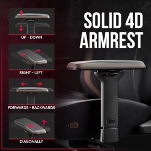 Chaise Gaming Diablo X-Eye 2.0 – Ergonomique, Accoudoirs et Dossier Réglables