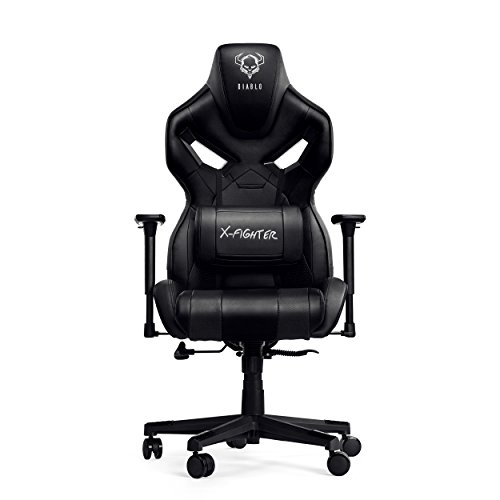 Chaise Gaming Diablo X-Fighter avec Accoudoirs 3D et Coussin Lombaire Noir