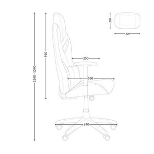 Chaise Gaming Diablo X-Fighter avec Accoudoirs 3D et Coussin Lombaire Noir