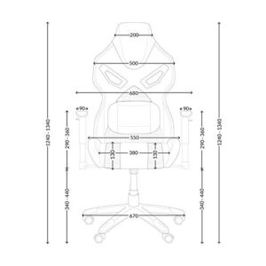 Chaise Gaming Diablo X-Fighter avec Accoudoirs 3D et Coussin Lombaire Noir