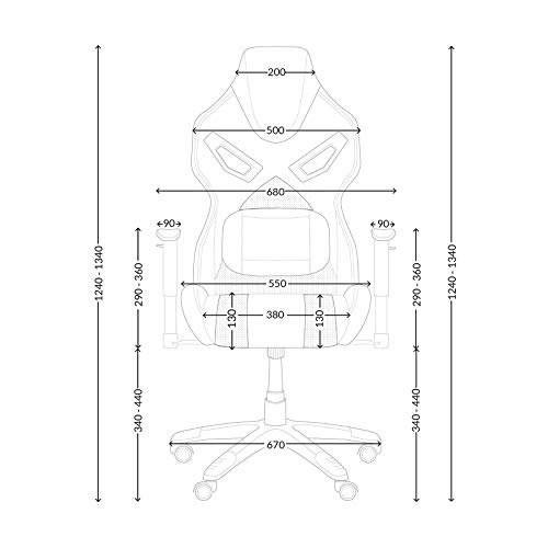 Chaise Gaming Diablo X-Fighter avec Accoudoirs 3D et Coussin Lombaire Noir