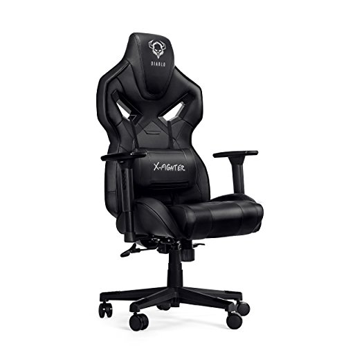 Chaise Gaming Diablo X-Fighter avec Accoudoirs 3D et Coussin Lombaire Noir