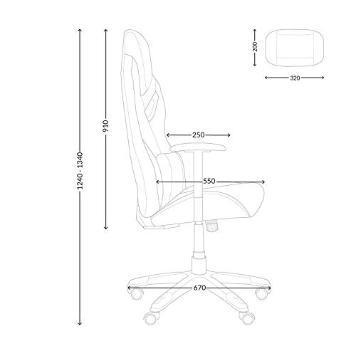 Chaise Gaming Diablo X-Fighter avec Accoudoirs 3D et Coussin Lombaire Noir