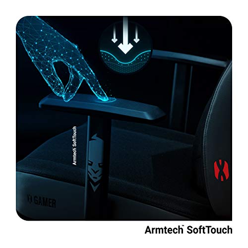 Chaise Gaming Diablo X-Gamer 2.0 Ergonomique avec Accoudoirs et Coussin Lombaire