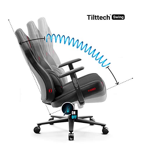 Chaise Gaming Diablo X-Gamer 2.0 Ergonomique avec Accoudoirs et Coussin Lombaire