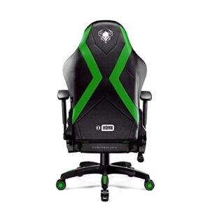 Chaise Gaming Diablo X-Horn Ergonomique Noir-Vert avec Accoudoirs 3D