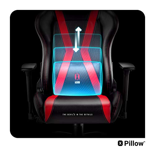 Chaise Gaming Diablo X-Horn XL Noir-Rouge avec Accoudoirs 3D Ergonomique