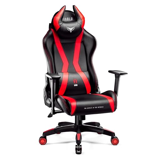 Chaise Gaming Diablo X-Horn XL Noir-Rouge avec Accoudoirs 3D Ergonomique