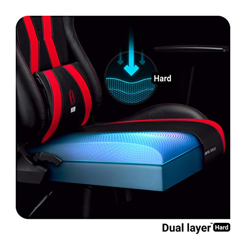 Chaise Gaming Diablo X-Horn XL Noir-Rouge avec Accoudoirs 3D Ergonomique