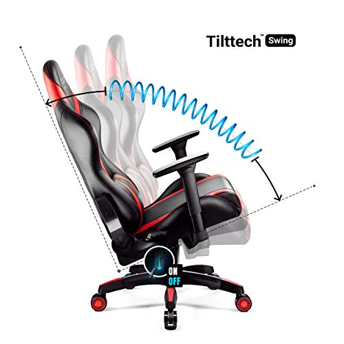 Chaise Gaming Diablo X-Horn XL Noir-Rouge avec Accoudoirs 3D Ergonomique