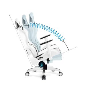 Chaise Gaming Diablo X-Horn XL avec Accoudoirs 3D et Inclinaison Blanc