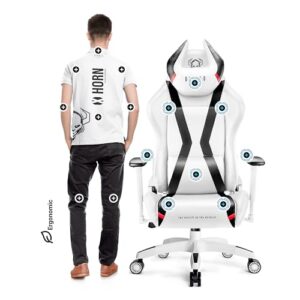 Chaise Gaming Diablo X-Horn XL avec Accoudoirs 3D et Inclinaison Blanc