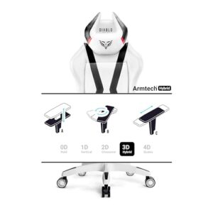 Chaise Gaming Diablo X-Horn XL avec Accoudoirs 3D et Inclinaison Blanc