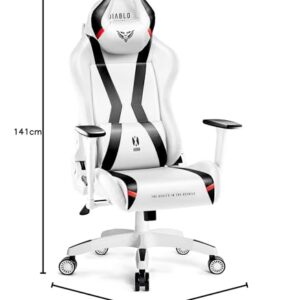 Chaise Gaming Diablo X-Horn XL avec Accoudoirs 3D et Inclinaison Blanc
