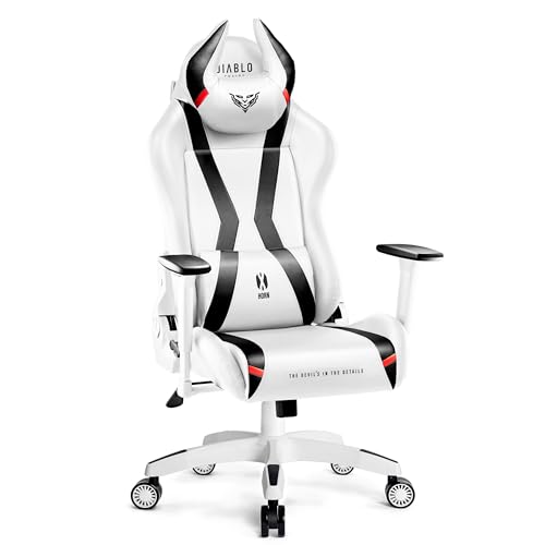 Chaise Gaming Diablo X-Horn XL avec Accoudoirs 3D et Inclinaison Blanc