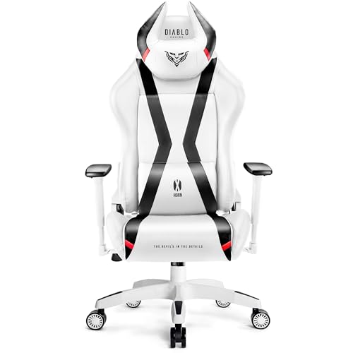 Chaise Gaming Diablo X-Horn XL avec Accoudoirs 3D et Inclinaison Blanc