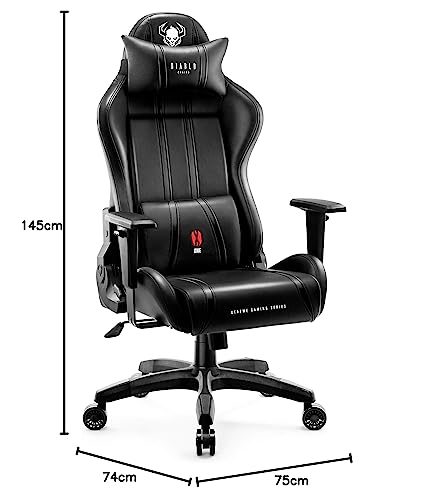 Chaise Gaming Diablo X-One 2.0 Ergonomique XL Noir avec Accoudoirs Réglables